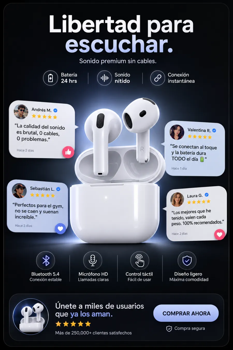 Creativo de audifonos inalambricos