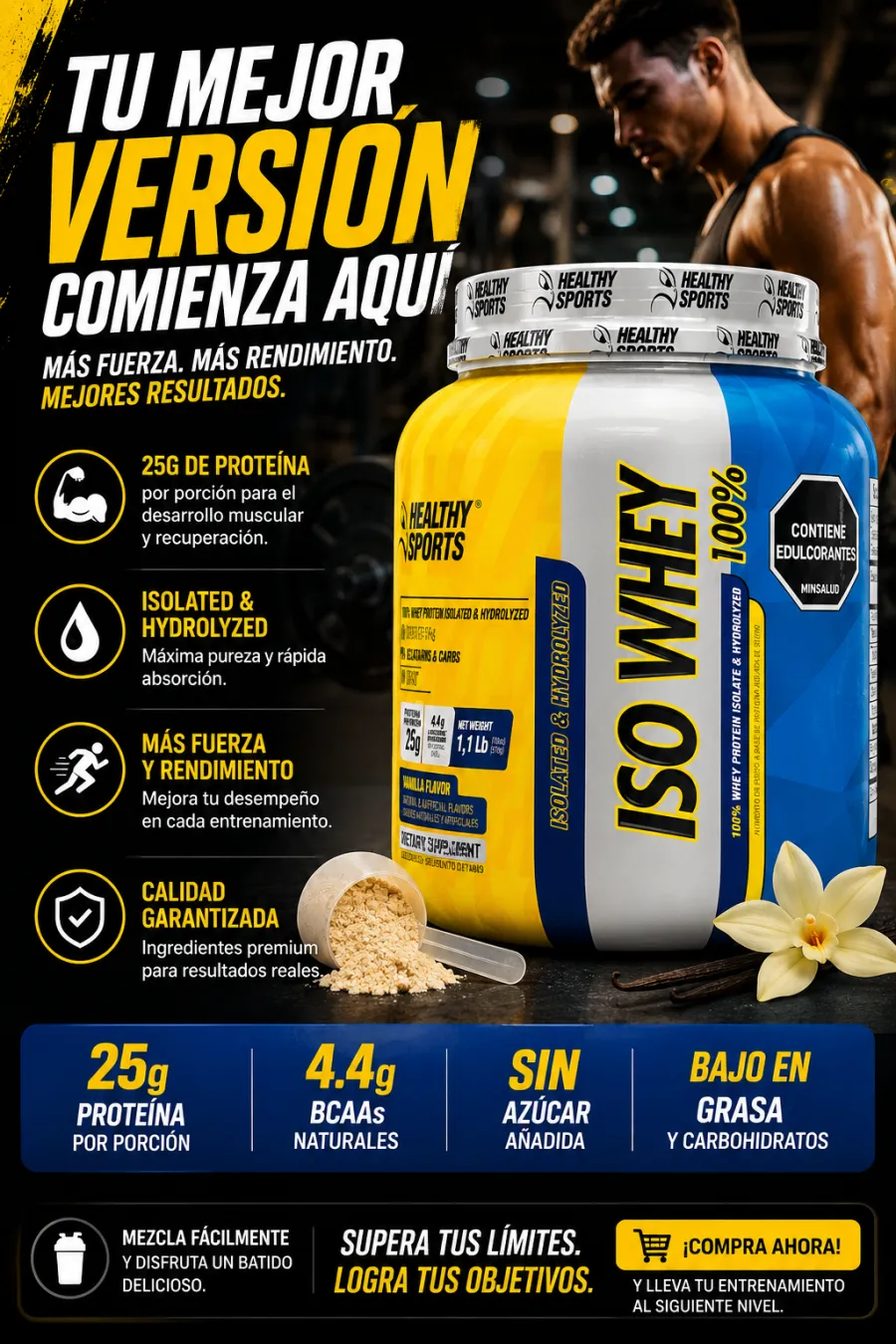 Creativo de proteina deportiva